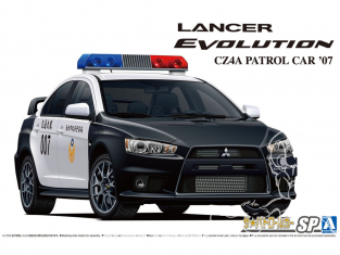 Aoshima maquette voiture 62821 Mitsubishi Lancer Evolution X CZ4A Patrol Car Police 2007 1/24