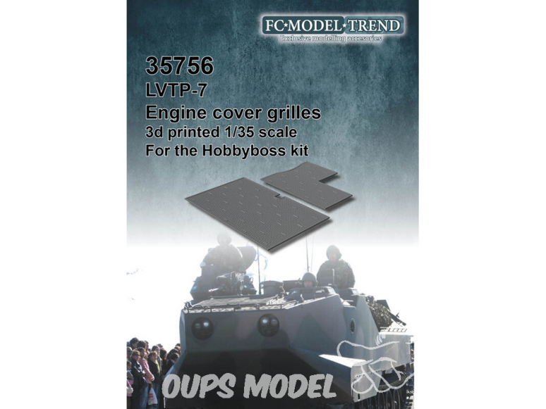 FC MODEL TREND accessoire résine 35756 Grille moteur LVTP-7 Hobby Boss 1/35