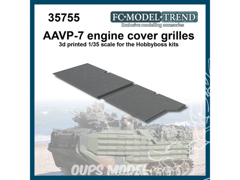 FC MODEL TREND accessoire résine 35755 Grille moteur AAVP-7 Hobby Boss 1/35