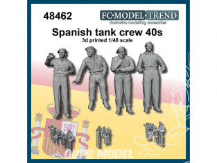 FC MODEL TREND figurine résine 48462 Equipage de char Espagnol 40s 1/48