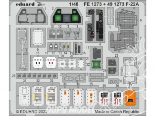 EDUARD photodecoupe avion FE1273 Zoom amélioration F-22A Raptor I Love Kit 1/48