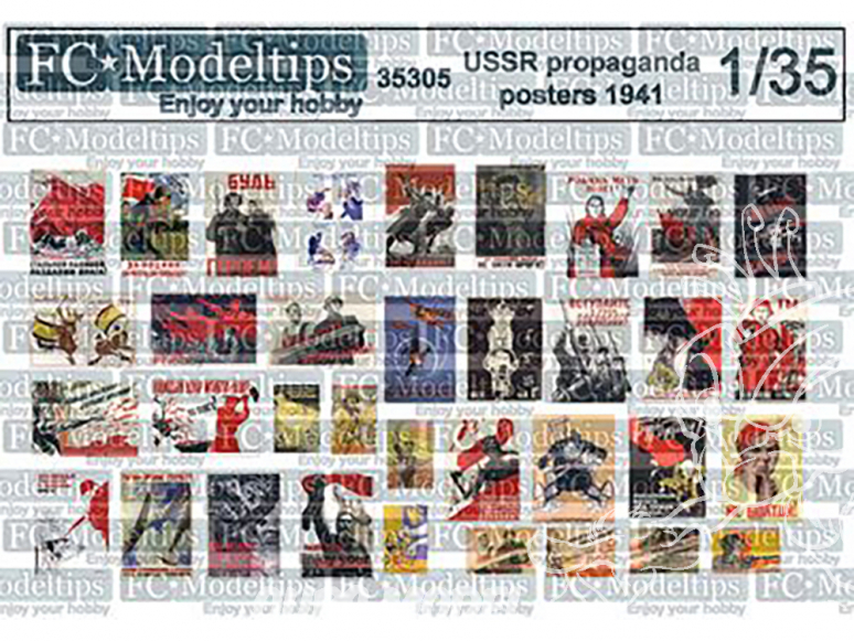 FC MODEL TREND accessoire diorama 35305 Posters propagande URSS 1941 1/35