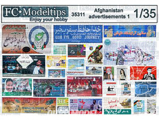 FC MODEL TREND accessoire diorama 35311 Panneaux - Affiches et panneaux publicitaires Afghanistan 1 1/35