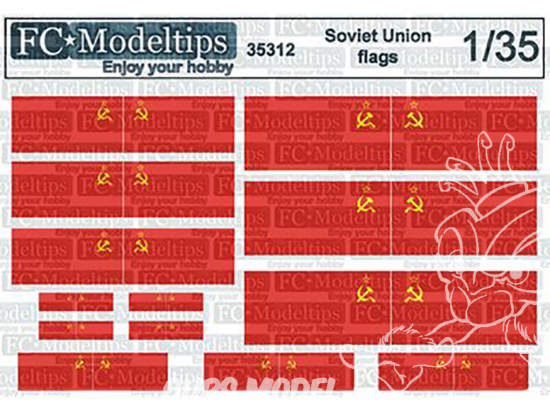 FC MODEL TREND accessoire diorama 35312 Drapeaux Union Soviétique 1/35