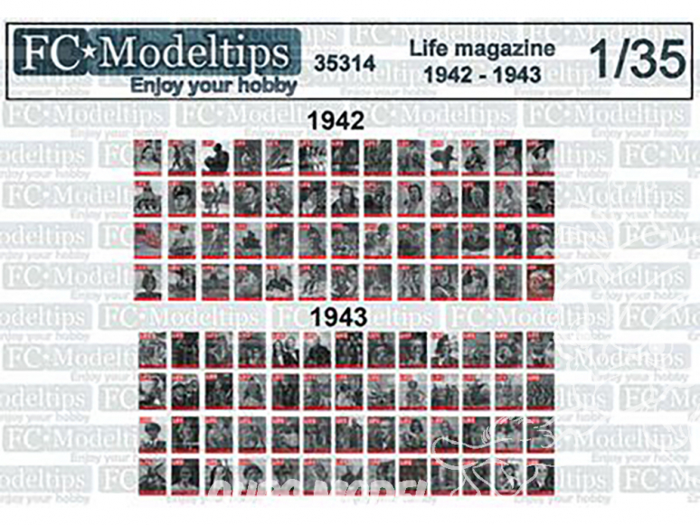 FC MODEL TREND accessoire diorama 35314 Couvertures magazine Life 1942 - 1943 1/35