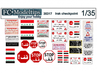 FC MODEL TREND accessoire diorama 35317 Panneaux - Affiches Checkpoint Irak 1/35