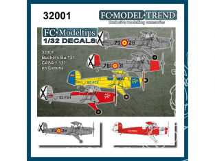 FC MODEL TREND décalcomanies 32001 Bukker 131 & C.A.S.A. 1-131 en Espagne 1/32