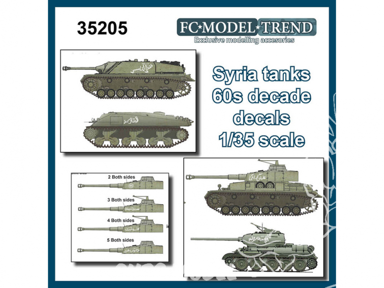 FC MODEL TREND décalcomanies 35205 Chars Syriens dans les années '60 1/35