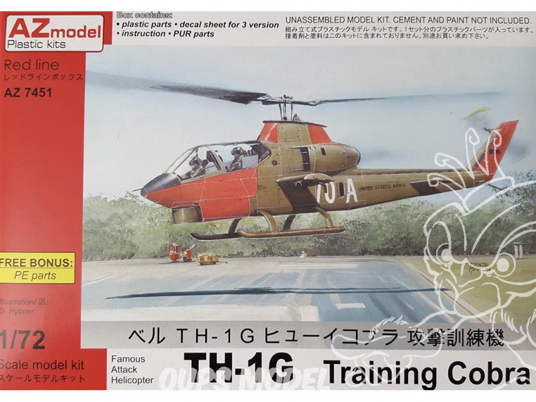 AZ Model Kit helicoptere AZ7451 Bell TH-1G Huey Cobra Entraînement 1/72