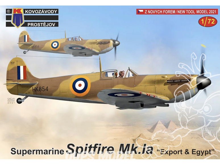 KP Model kit avion KPM0277 Supermarine Spitfire Mk.Ia Export et Egypte 1/72