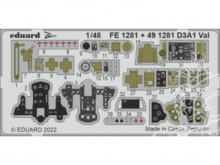 EDUARD photodecoupe avion 491281 Amélioration D3A1 VAL Hasegawa 1/48
