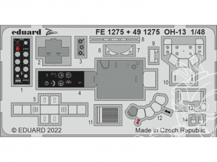 EDUARD photodecoupe hélicoptère 491275 Amélioration OH-13 Italeri 1/48