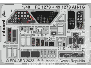 EDUARD photodecoupe hélicoptère 491279 Amélioration AH-1G Special Hobby 1/48