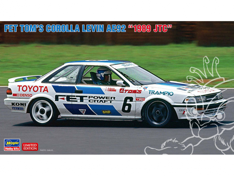 Hasegawa maquette voiture 20545 FET TOM'S Corolla Levin AE92 "1989 JTC" 1/24