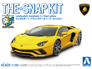 Aoshima maquette voiture 63460 Lamborghini Aventador S Jaune nacré SNAP KIT 1/32