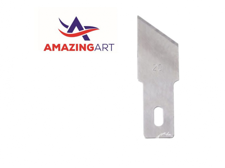 AmazingART 19922 10 LAMES DE RECHANGE OBLIQUE N°20 pour couteau N°2