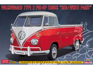 Hasegawa maquette voiture 20556 Camionnette Volkswagen Type 2 "Peinture Rouge / Blanche" 1/24