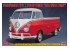 Hasegawa maquette voiture 20556 Camionnette Volkswagen Type 2 &quot;Peinture Rouge / Blanche&quot; 1/24