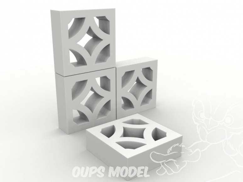 HD Models maquette HDM35087 Blocs de balcon en béton Type 2 1/35