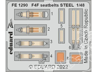 EDUARD photodecoupe avion FE1290 Harnais métal F4F Eduard 1/48