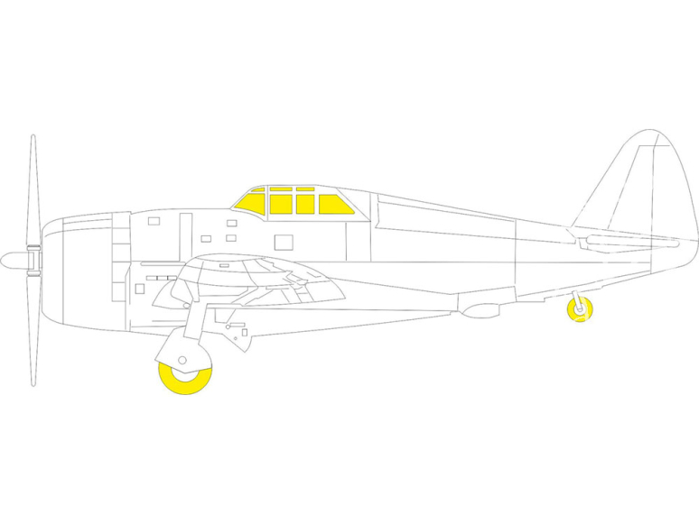 Eduard Express Mask EX881 P-47D Razorback TFace Tamiya 1/48