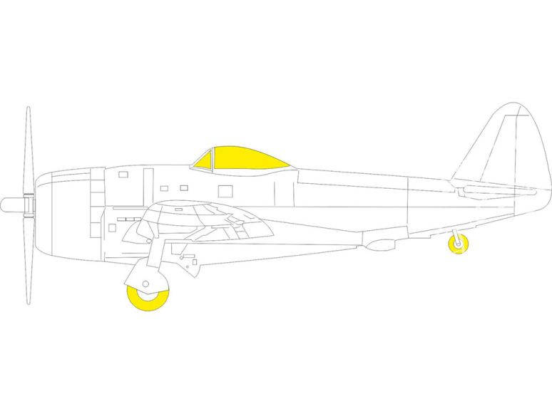 Eduard Express Mask EX882 P-47D Bubbletop TFace Tamiya 1/48