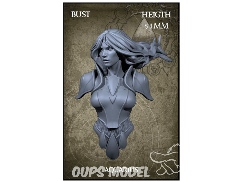 Yedharo Models figurine résine 0187 Buste Zodiaque Verseau hauteur 51mm