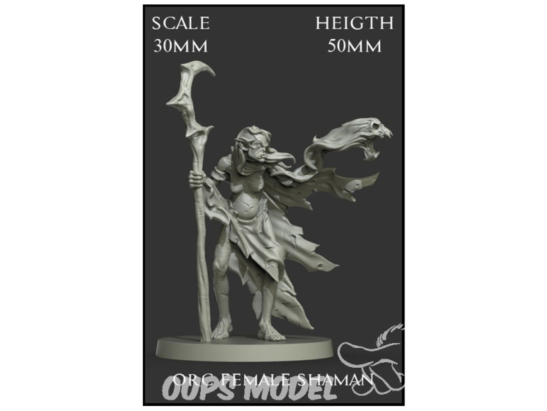 Yedharo Models figurine résine 0712 Femelle Orc Chamane Echelle 30mm