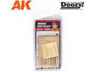 Ak Interactive Doozy DZ038 PALETTE EURO EN BOIS DÉCOUPÉ AU LASER (5 UNITÉS) 1/24