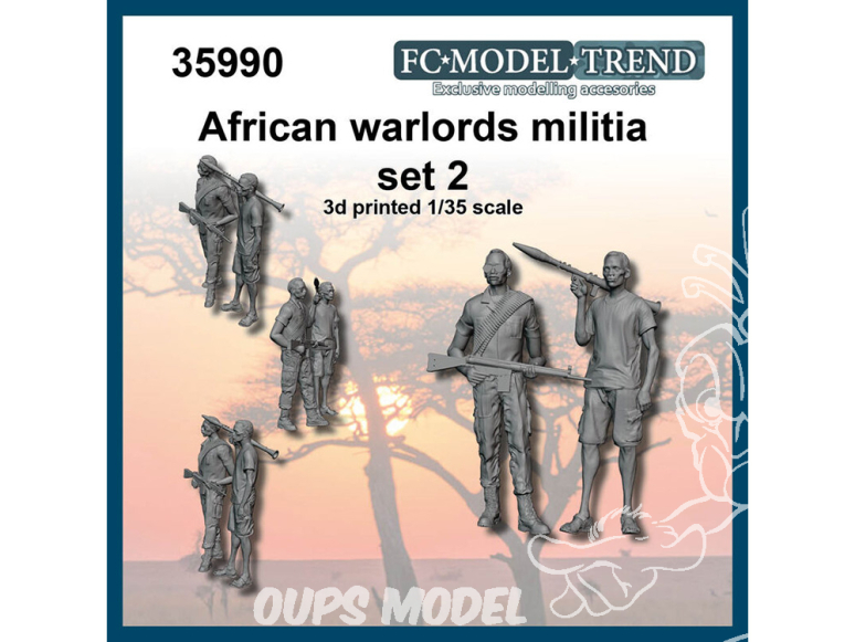 FC MODEL TREND figurine résine 35990 Miliciens des seigneurs de guerre africains Set 2 1/35