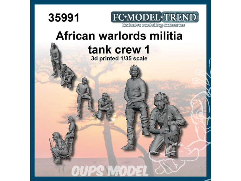 FC MODEL TREND figurine résine 35991 Miliciens des seigneurs de guerre africains Set 1 1/35