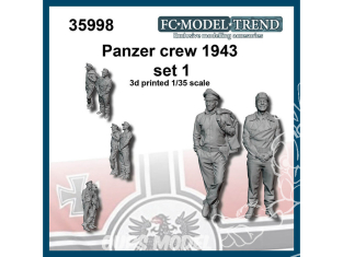 FC MODEL TREND figurine résine 35998 Equipage Panzer 1943 Set 1 1/35