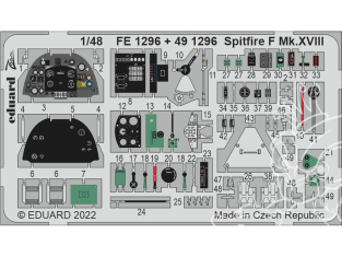 EDUARD photodecoupe avion 491296 Amélioration Spitfire Mk.XVIII Airfix 1/48