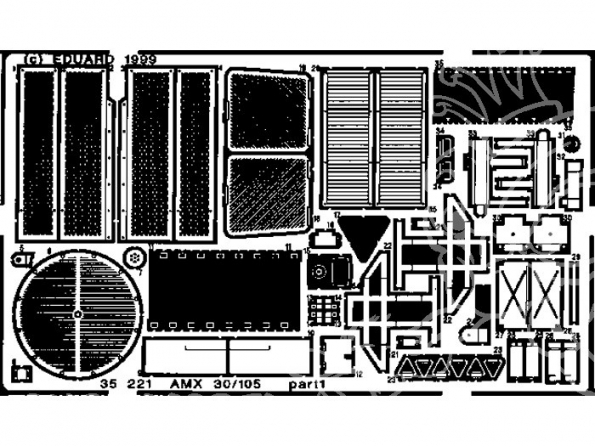 Eduard photodecoupe militaire 35221 AMX 30/105 1/35