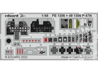 EDUARD photodecoupe avion FE1306 Zoom amélioration P-47N Academy 1/48
