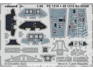 EDUARD photodecoupe avion FE1310 Zoom amélioration Sukhoi Su-30SM Great Wall Hobby 1/48