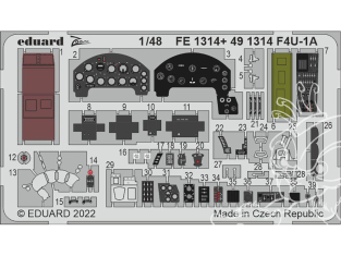 EDUARD photodecoupe avion 491314 Amélioration F4U-1A Hobby Boss 1/48