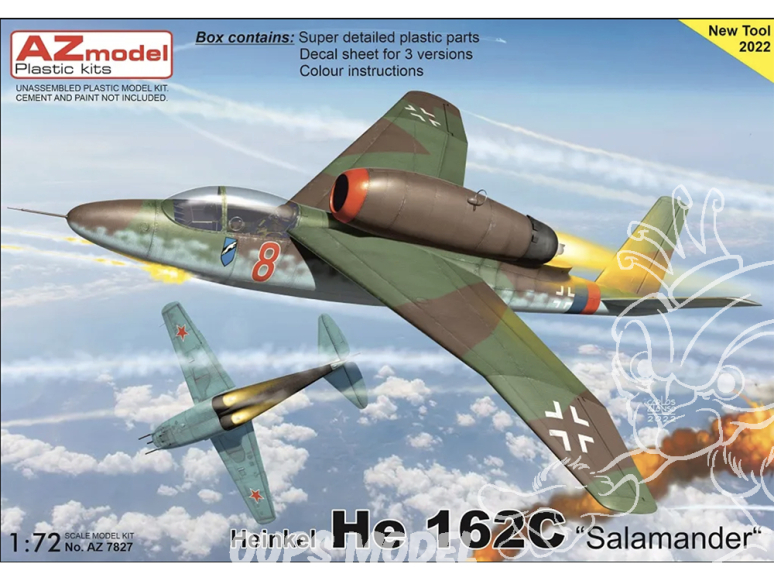 AZ Model Kit avion AZ7827 Heinkel He 162C Salamander 1/72