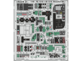 EDUARD photodecoupe avion FE1318 Zoom amélioration Beaufort Mk.I Icm 1/48