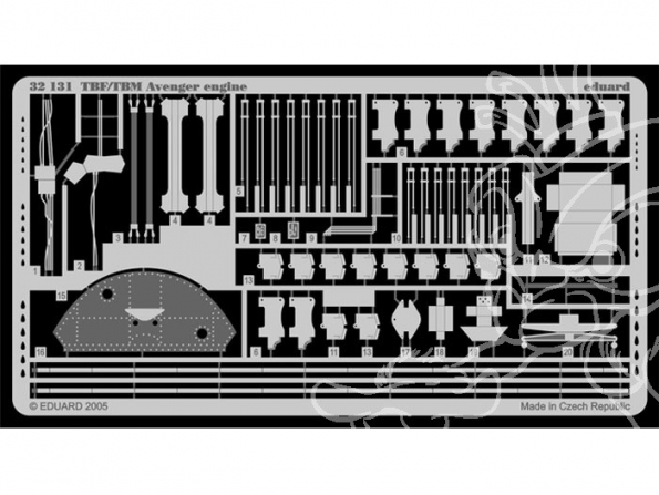 EDUARD photodecoupe avion 32131 Moteur TBF/TBM Avenger 1/32