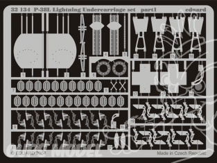 EDUARD photodecoupe avion 32134 P-38L Undercarriage 1/32