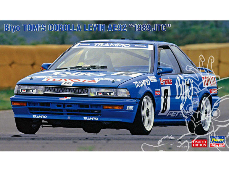 Hasegawa maquette voiture 20579 Biyot Toms Corolla Levin AE92 "1989 JTC" 1/24