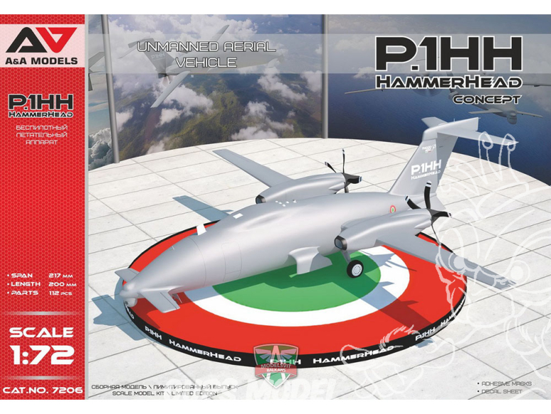 AA Models maquette avion 7206 P1.HH Hammerhead (Concept) UAV 1/72