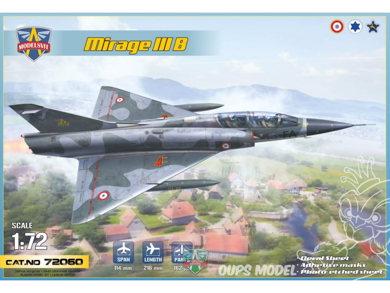 MODELSVIT maquette avion 72060 Entraîneur opérationnel Mirage IIIB 1/72