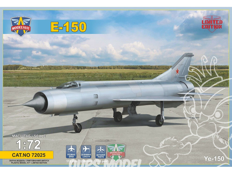 MODELSVIT maquette avion 72025 Prototype d'intercepteur Ye-150 1/72