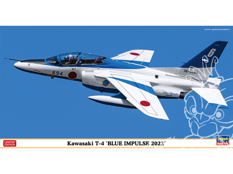 Hasegawa maquette avion 07513 Kawasaki T-4 Blue Impulse 2022 1/48