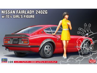 Hasegawa maquette voiture 52339 Nissan Fairlady 240ZG avec figurine de filles des années 70 1/24