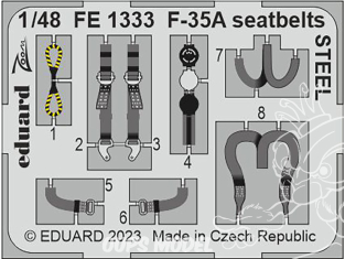 EDUARD photodecoupe avion FE1333 Harnais métal F-35A Tamiya 1/48