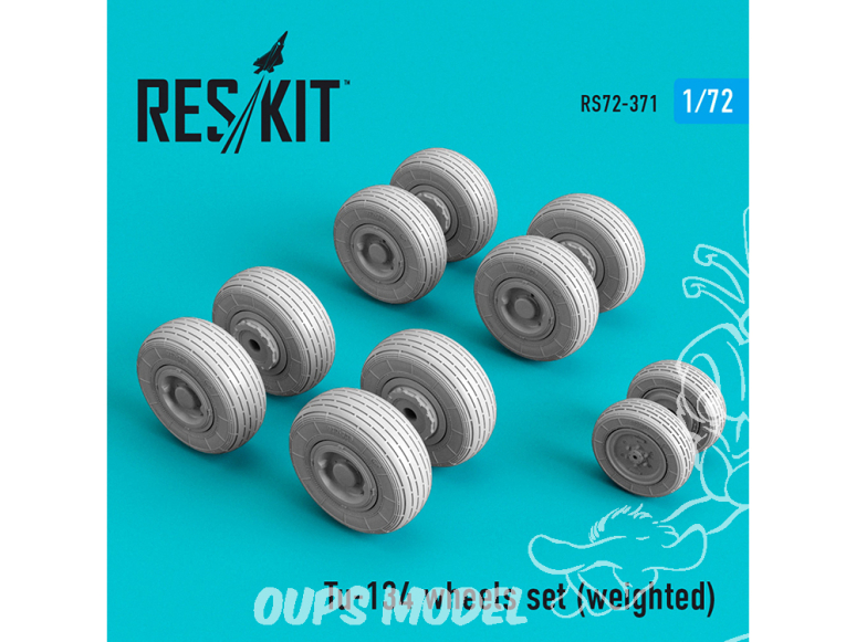 ResKit kit d'amelioration avion RS72-0371 Jeu de roues lesté pour Tu-134 1/72