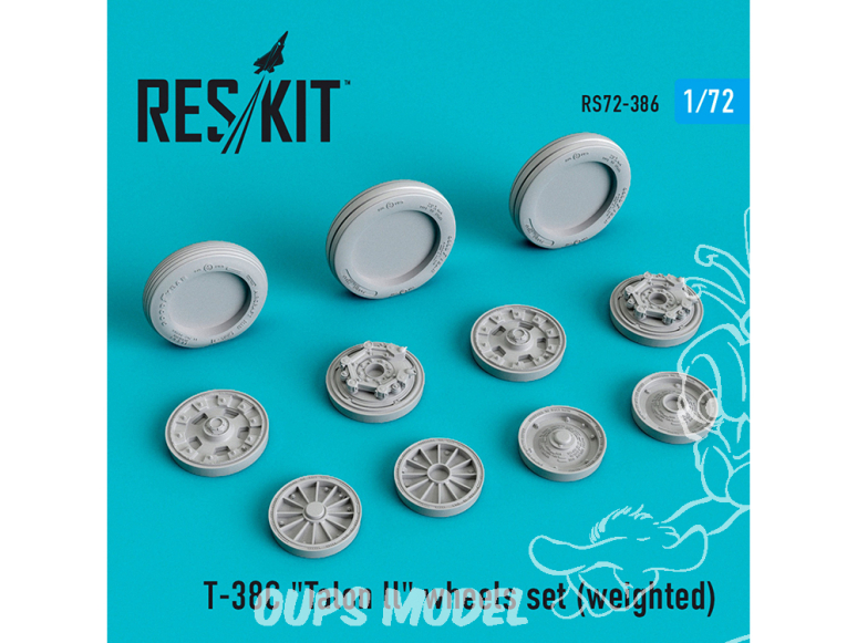 ResKit kit d'amelioration avion RS72-0386 Jeu de roues lesté pour T-38C "Talon ll" 1/72